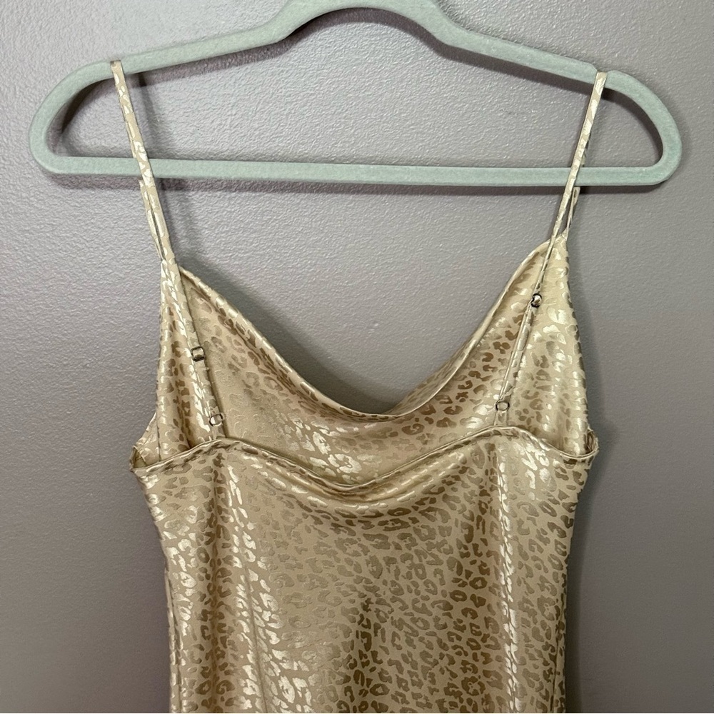 NWT Audrey 3+1 Cowl Neck Satin Jacquard Animal Print Mini Slip Dress Size Medium - Picture 6 of 8